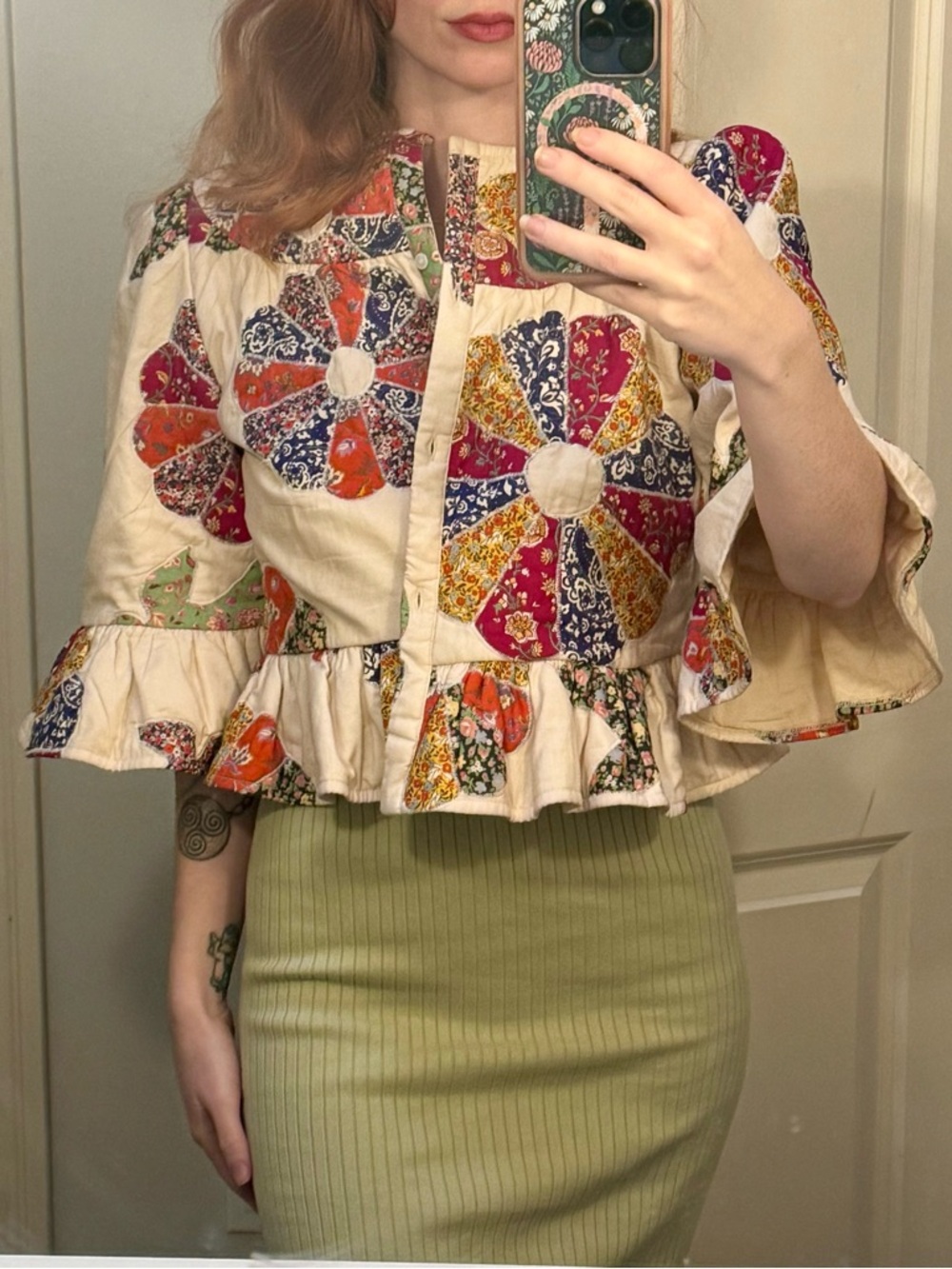 Runs Big! BALLIA JACKET - SÉZANE X SEA NY - Cream Multi Floral - Picture 2 of 3